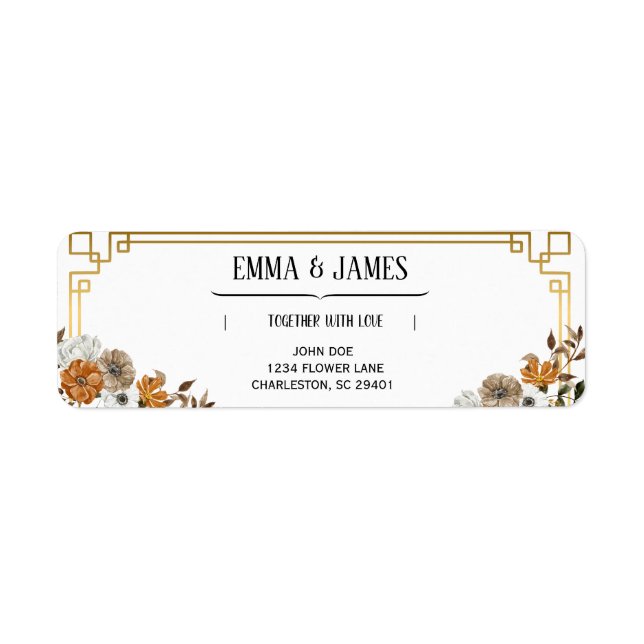 Vintage Floral Wedding Address Labels (Front)