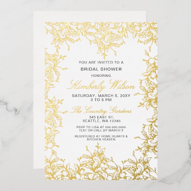 Vintage Floral Wedding Bridal Shower (Front/Back)