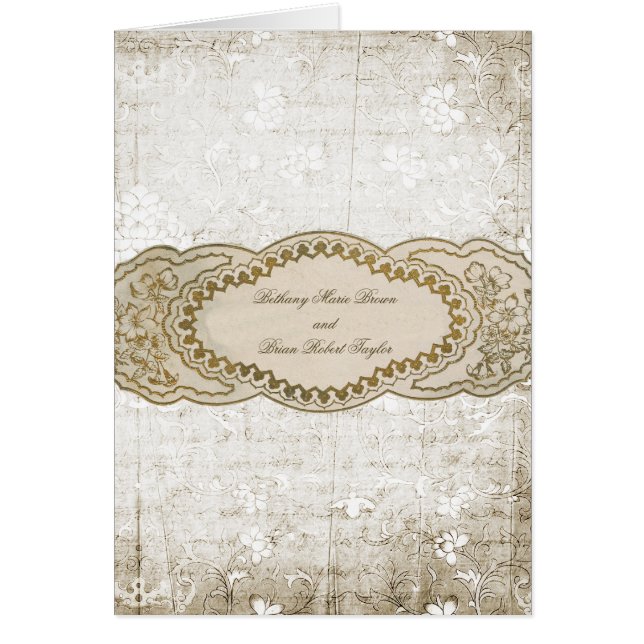 Vintage Floral Wedding Ceremony Programs (Front)