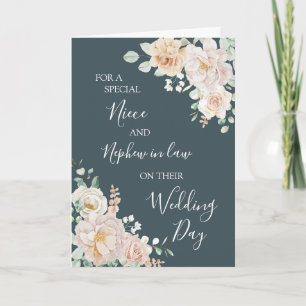 Vintage Floral Wedding Day Niece Nephew in Law Thank You Card