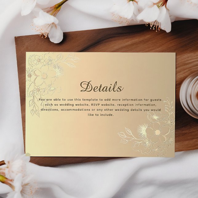 Vintage Floral Wedding Details Enclosure Card (Creator Uploaded)