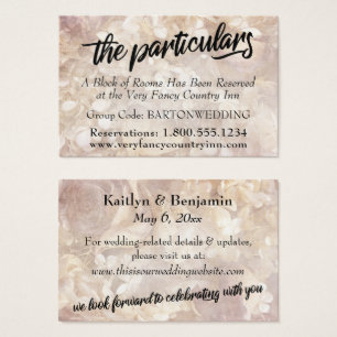 Vintage, Floral, Wedding Details Enclosure Cards