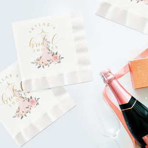Vintage Floral Wedding Dress Bridal Shower White Napkin