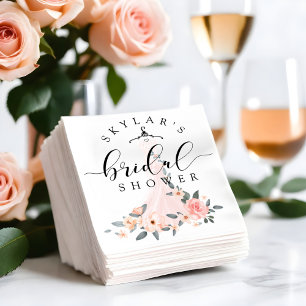 Vintage Floral Wedding Dress Bridal Shower White Napkin