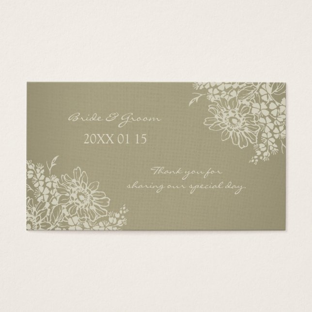 Vintage Floral Wedding Favour Tags (Front)