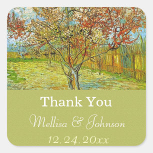 Vintage floral wedding favour thank you stickers
