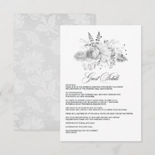 Vintage Floral Wedding Guest Details Enclosure Card