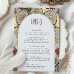 Vintage Floral Wedding Information Card Dusty Blue<br><div class="desc">Provide your guests with all the essential details using this elegant vintage floral wedding information card. Featuring intricate Bougainvillea designs in dusty blue and gold, this card combines classic serif fonts with a touch of art nouveau style. It includes information about the reception, transportation, and accommodations, ensuring your guests are...</div>