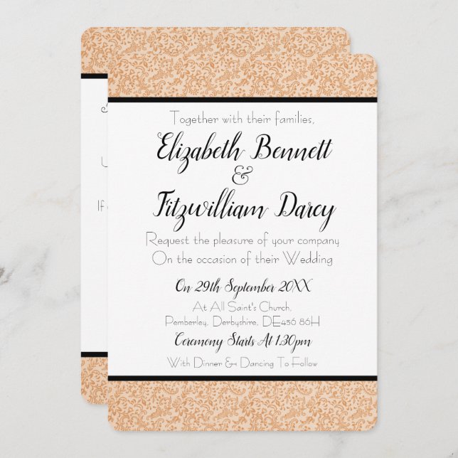 Vintage Floral Wedding Invitation (Front/Back)