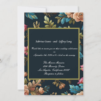 Vintage Floral Wedding Invitation