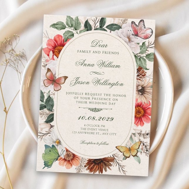 Vintage floral wedding invitation (Creator Uploaded)