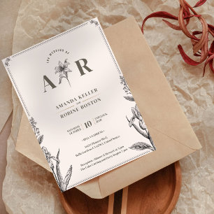 Vintage Floral Wedding Invitation