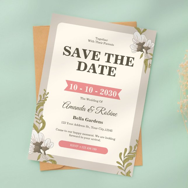 Vintage Floral Wedding Invitation (Creator Uploaded)