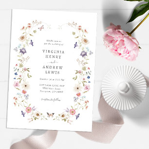 Vintage Floral Wedding Invitation
