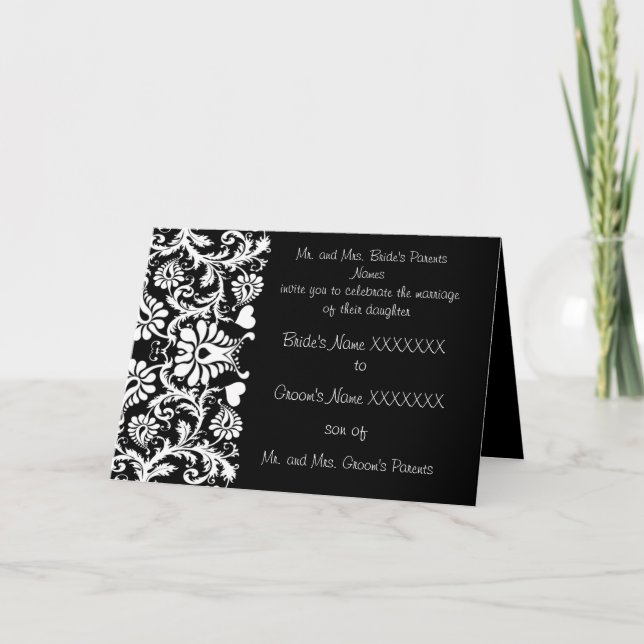 Vintage Floral Wedding Invitation - - (Front)