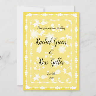 Vintage floral wedding invitation