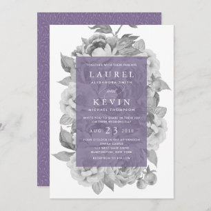 Vintage Floral Wedding Invitation   Violet