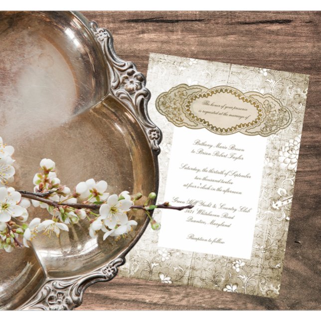 Vintage Floral Wedding Invitations (Creator Uploaded)