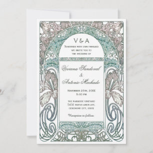 Vintage Floral Wedding Invitations IV (Purple)