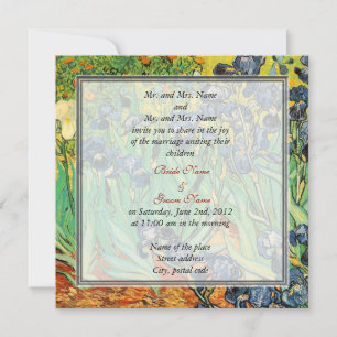 Vintage floral wedding invitations,van Gogh,Irises Invitation
