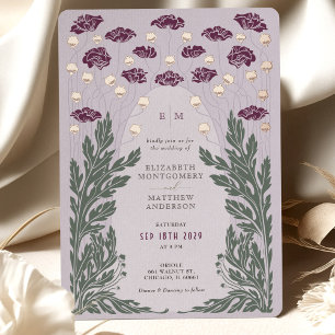 Vintage Floral Wedding Lavender Rose Gold
