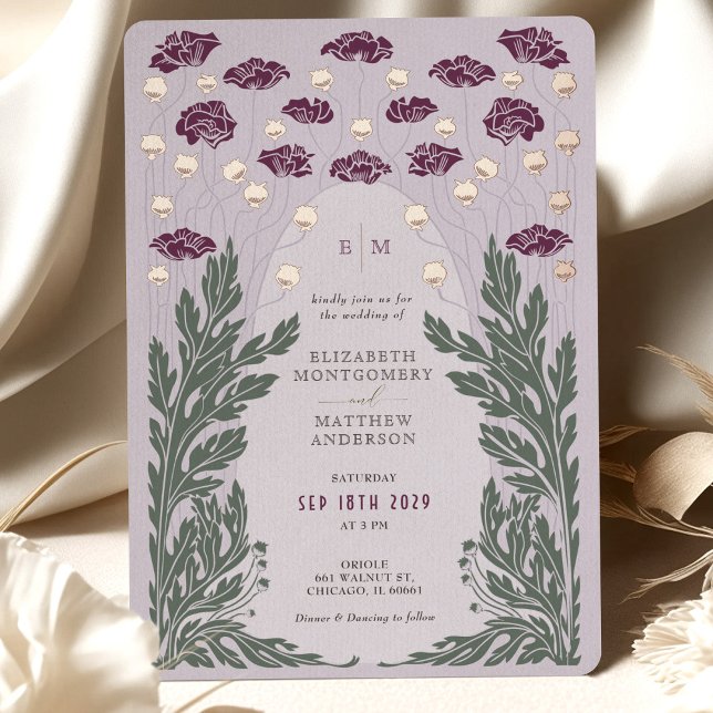 Vintage Floral Wedding Lavender Rose Gold (Creator Uploaded)