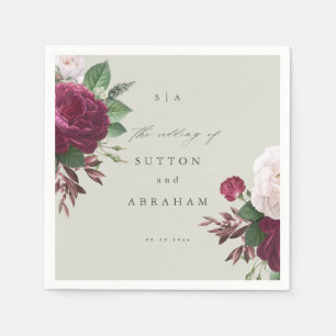 Vintage Floral Wedding Napkin