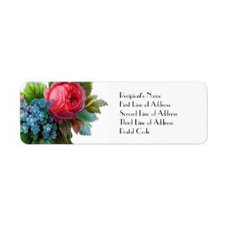 Vintage Floral WEDDING Return Address Postal Label