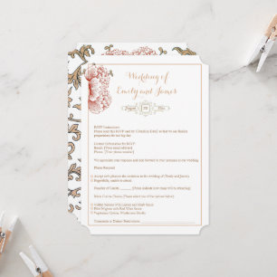 Vintage Floral Wedding RSVP card