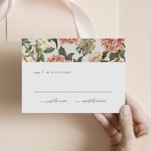 Vintage Floral Wedding RSVP Card