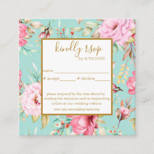 Vintage floral wedding rsvp enclosure card