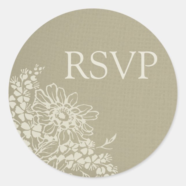Vintage Floral Wedding RSVP Envelope Seals (Front)