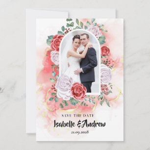 Vintage Floral Wedding Save the Date Card