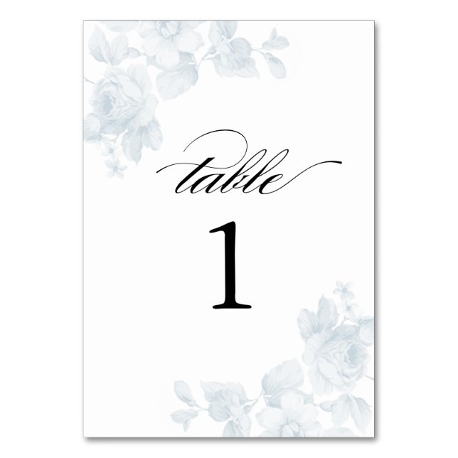 Vintage Floral Wedding Table Number (Front)