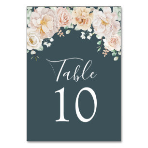 Vintage Floral Wedding Table Number Cards