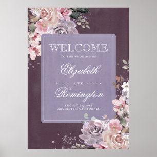 Vintage Floral Wedding Welcome Sign