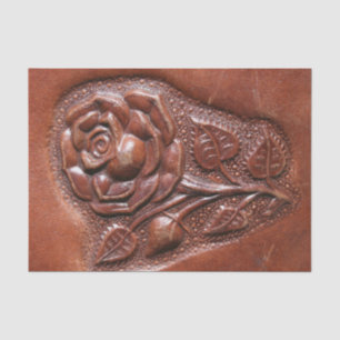 vintage floral western country tooled leather rose tissue paper