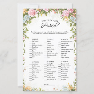 Vintage Floral What’s In Your Purse Bridal Game