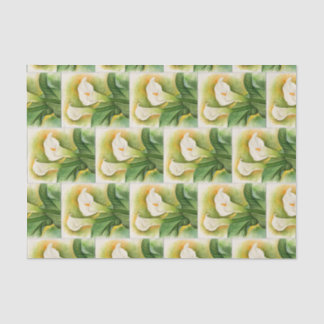 Vintage Floral White Magnolia Flowers Watercolor Tissue Paper