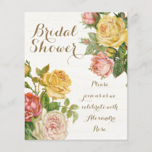 Vintage Floral Whitewash Spring Bridal Shower
