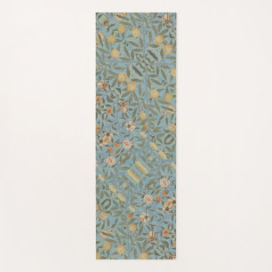 Vintage Floral William Morris Fruit Blue Floral Yoga Mat