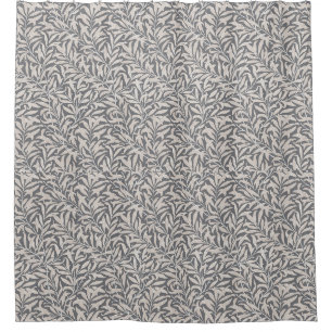 Vintage Floral William Morris Willow Bough Grey Shower Curtain