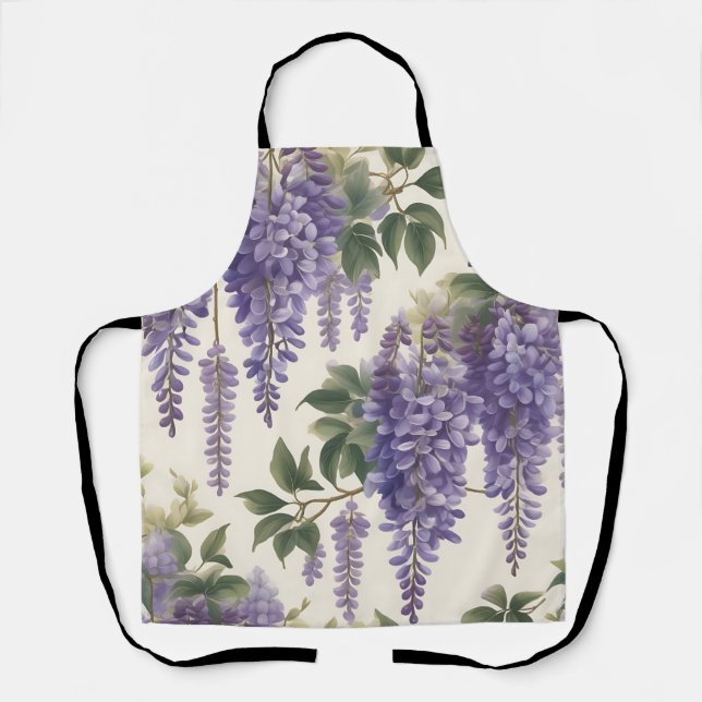 Vintage Floral Wisteria Apron (Front)
