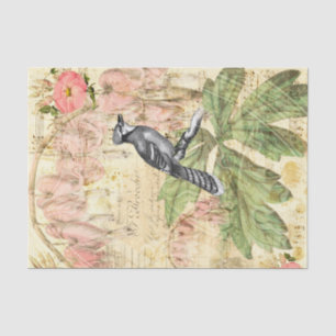 Vintage Floral with Blue Jay Tissue Paper