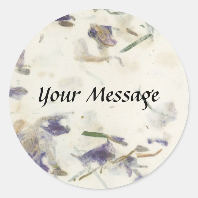 Vintage Floral with Message  Classic Round Sticker (Front)
