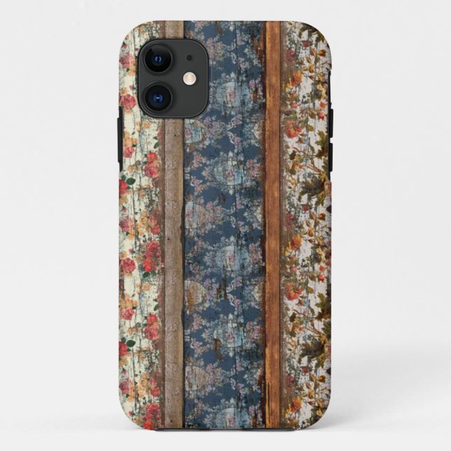Vintage floral wooden iphone 5 case (Back)