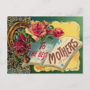 Vintage Floral World's Best Mum Postcard