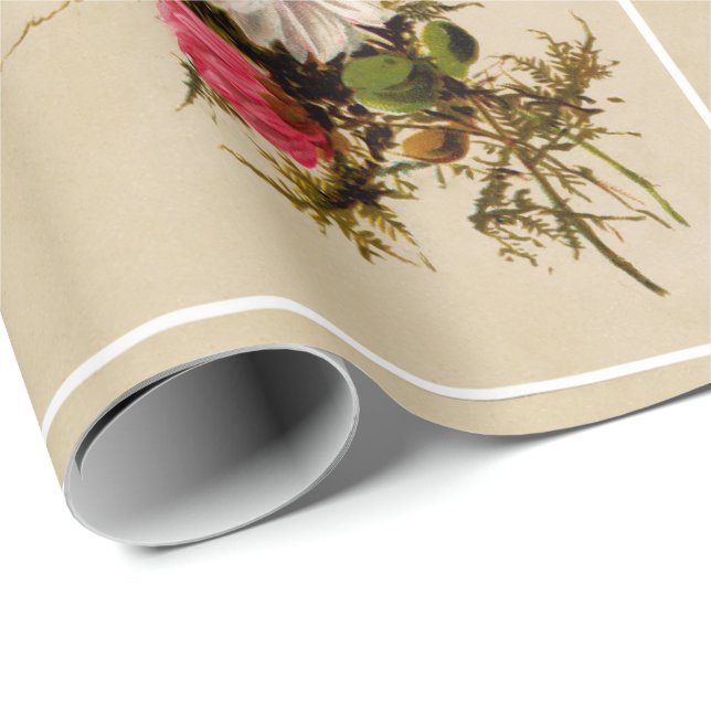 Vintage Floral Wrapping Paper (Roll Corner)