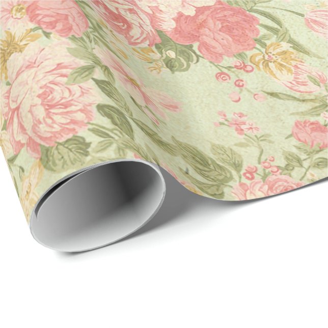 Vintage Floral Wrapping Paper (Roll Corner)