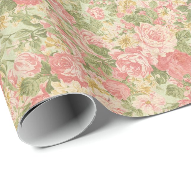 Vintage Floral Wrapping Paper (Roll Corner)